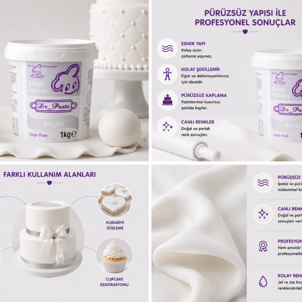 Alternative view of Dr-Paste Şeker Hamuru Beyaz 1KG