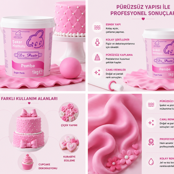 Alternative view of Dr-Paste Şeker Hamuru Pembe 1KG