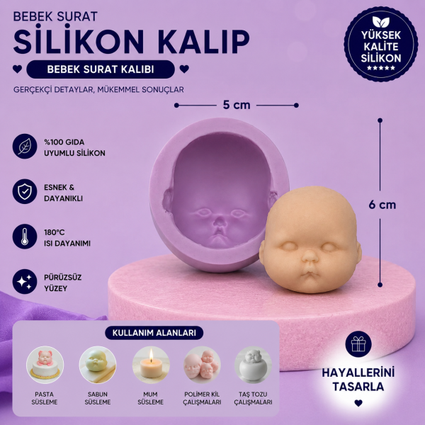 Silikon Kalıp Bebek Surat