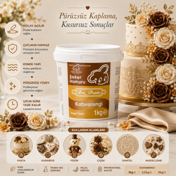 Dr-Paste Şeker Hamuru Kahverengi 1KG