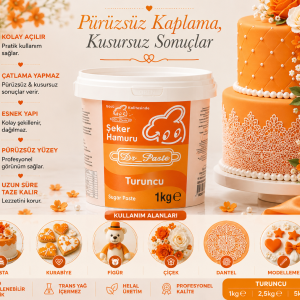 Dr-Paste Şeker Hamuru Turuncu 1KG