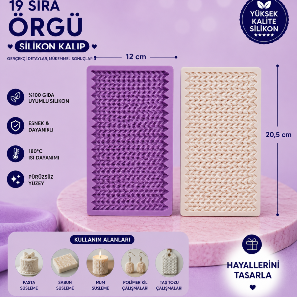 Silikon Kalıp 19 Sıra Örgü