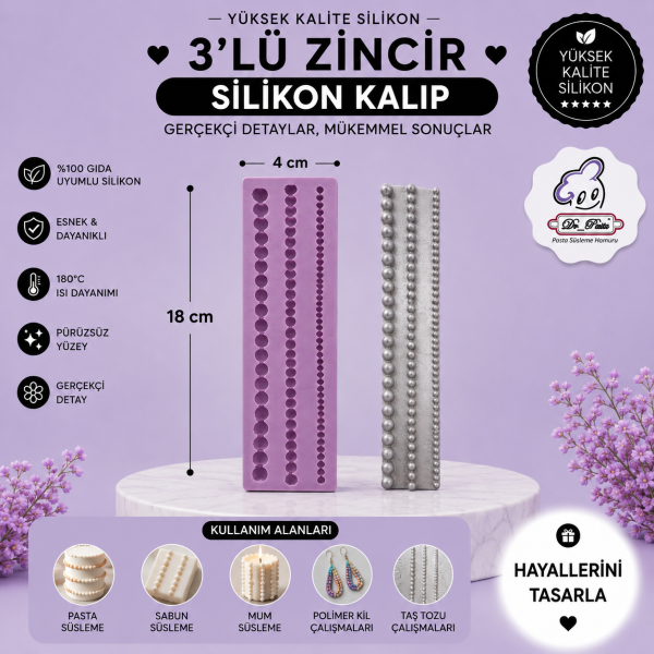Silikon Kalıp 3'lü Zincir