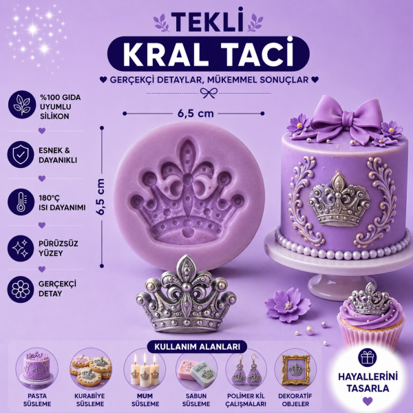 Silikon Kalıp Tekli Kral Tacı