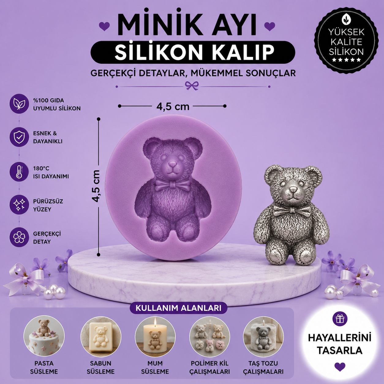 Silikon Kalıp Minik Ayı