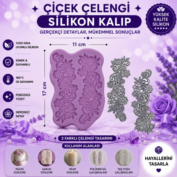 Silikon Kalıp Çiçek Çelengi