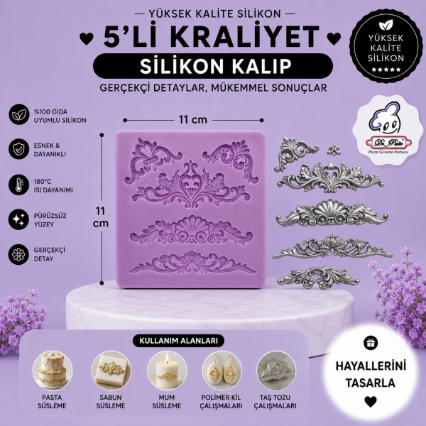 Silikon Kalıp 5'li Kraliyet