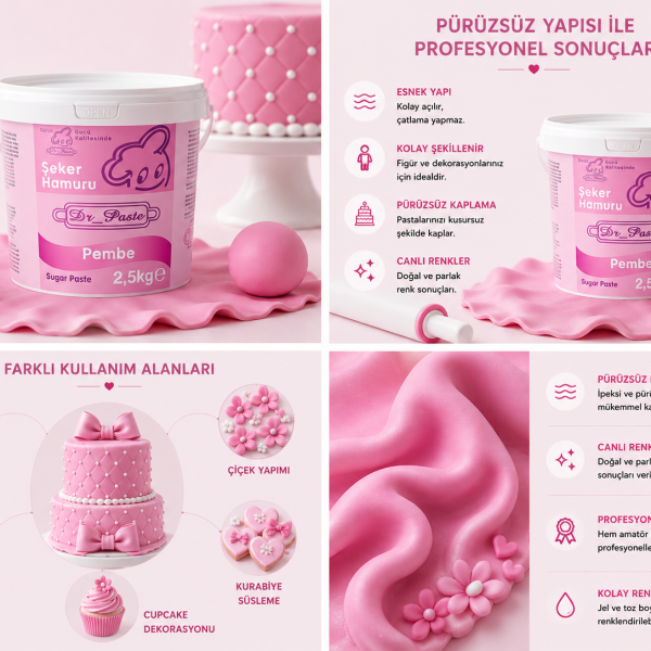 Alternative view of Dr-Paste Şeker Hamuru Pembe 2,5 KG