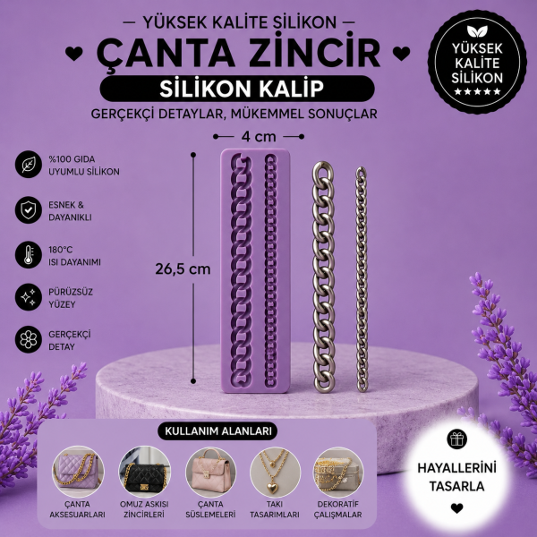 Silikon Kalıp Çanta Zincir