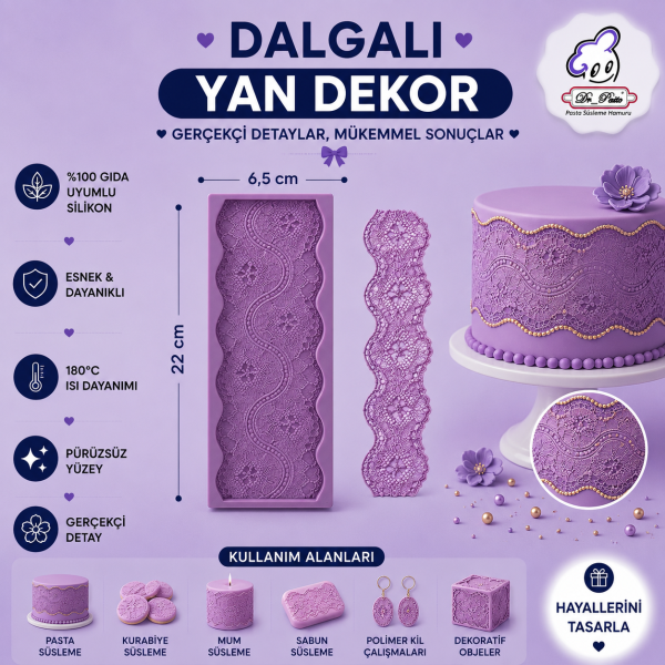 Silikon Kalıp Dalgalı Yan Dekor