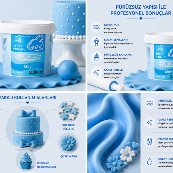 Alternative view of Dr-Paste Şeker Hamuru Mavi 2,5 KG