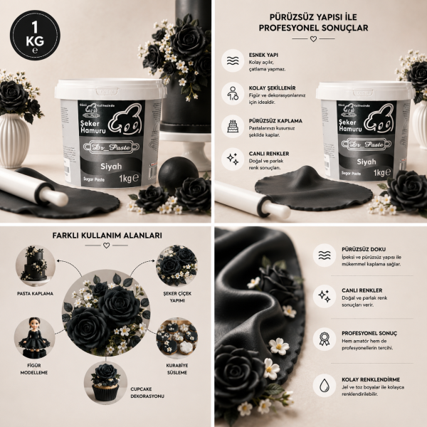 Alternative view of DR-Paste Şeker Hamuru Siyah 1KG