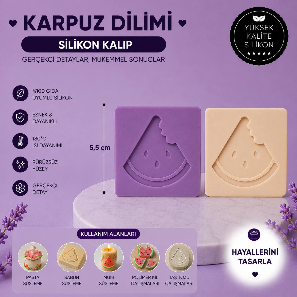 Silikon Kalıp Karpuz Dilimi