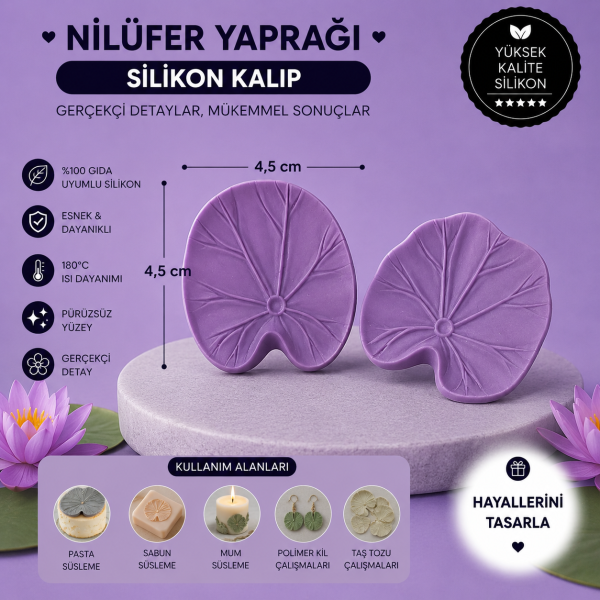 Silikon Kalıp Nilüfer Yaprağı