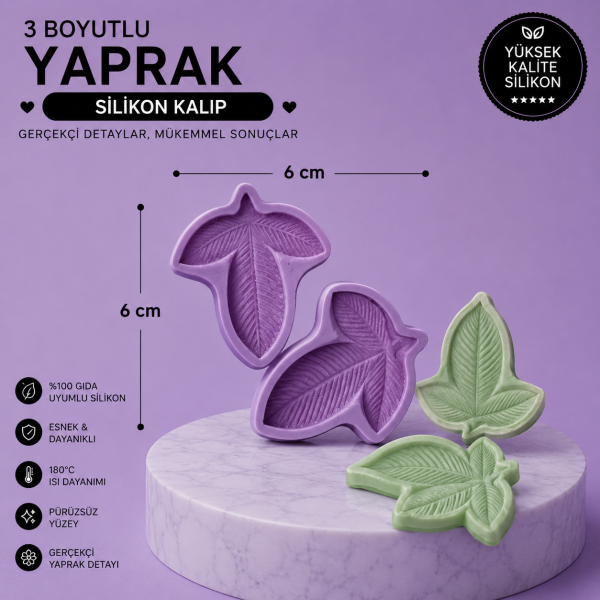 Silikon Kalıp 3 Boyutlu Yaprak