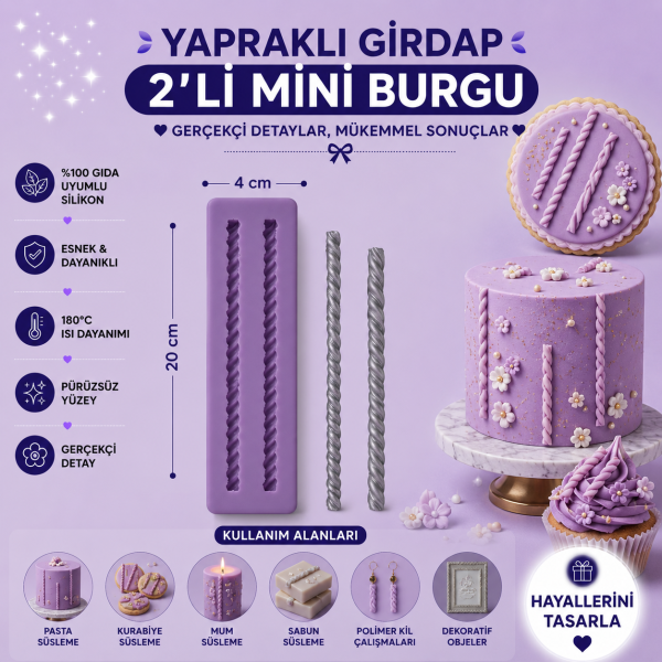 Silikon Kalıp 2'li Mini Burgu