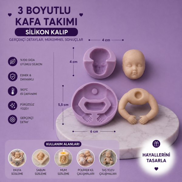 Silikon Kalıp 3 Boyutlu Kafa Takımı