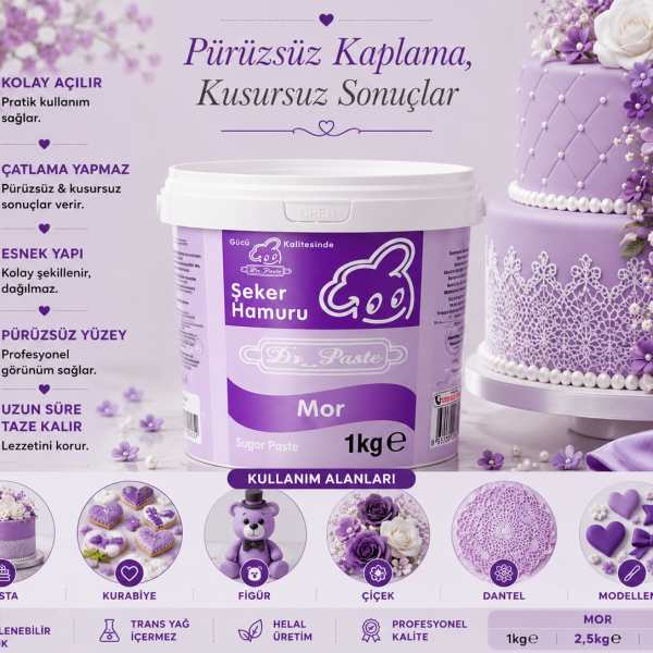 Dr-Paste Şeker Hamuru Mor 1KG
