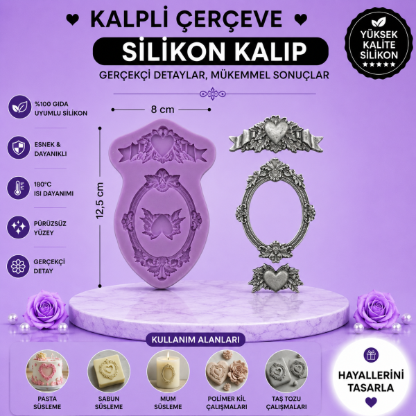 Silikon Kalıp Kalpli Çerçeve