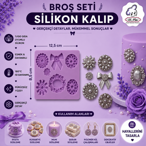 Silikon Kalıp Broş Seti