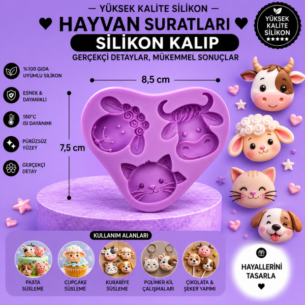 Silikon Kalıp Hayvan Suratları