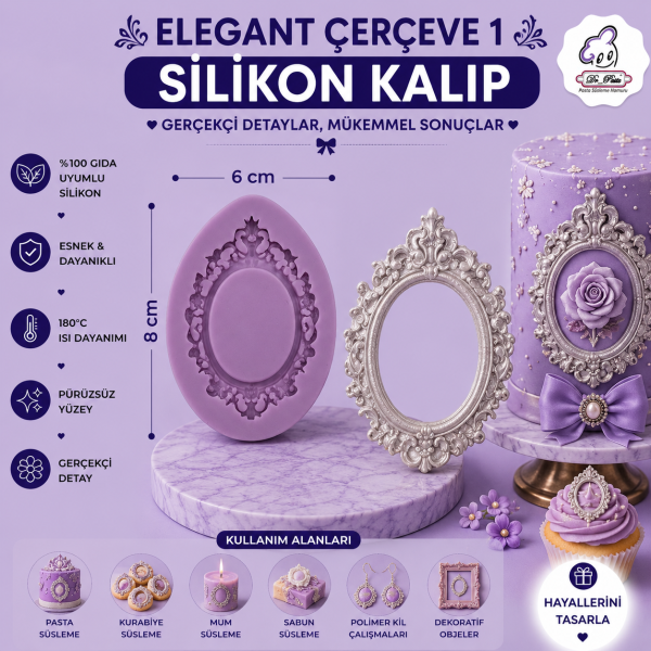 Silikon Kalıp Elegant Çerçeve 1