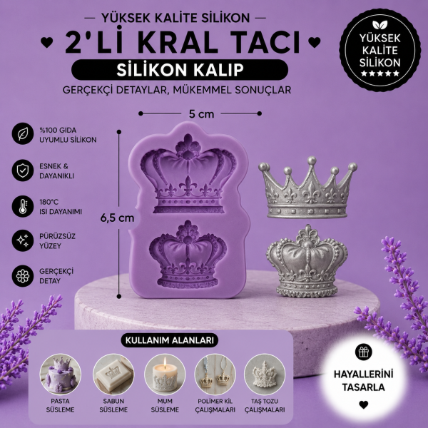 Silikon Kalıp 2'li Kral Tacı