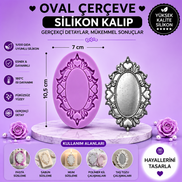 Silikon Kalıp Oval Çerçeve