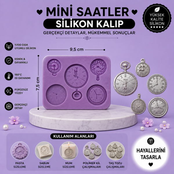 Silikon Kalıp Mini Saatler