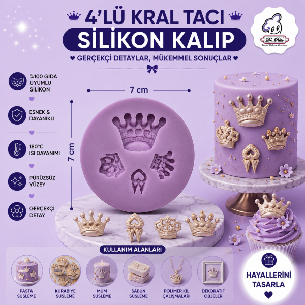 Silikon Kalıp 4'lü Kral Tacı
