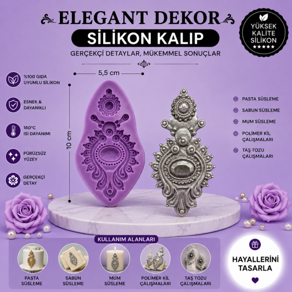 Silikon Kalıp 10 cm Elegant Dekor