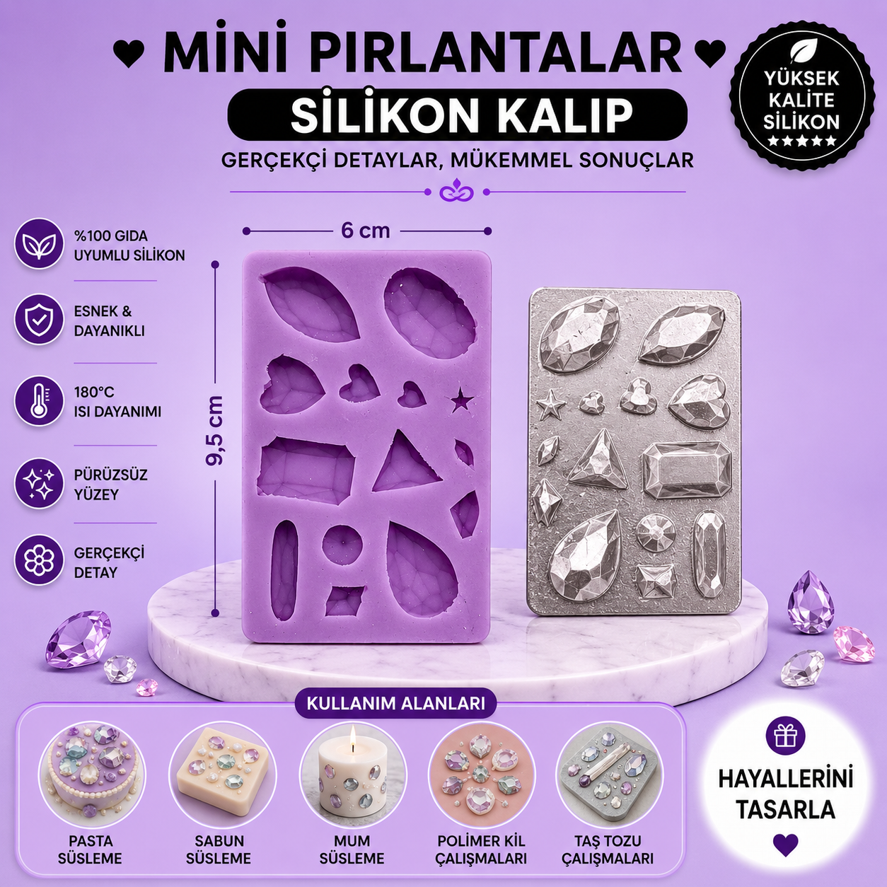 Silikon Kalıp Mini Pırlantalar