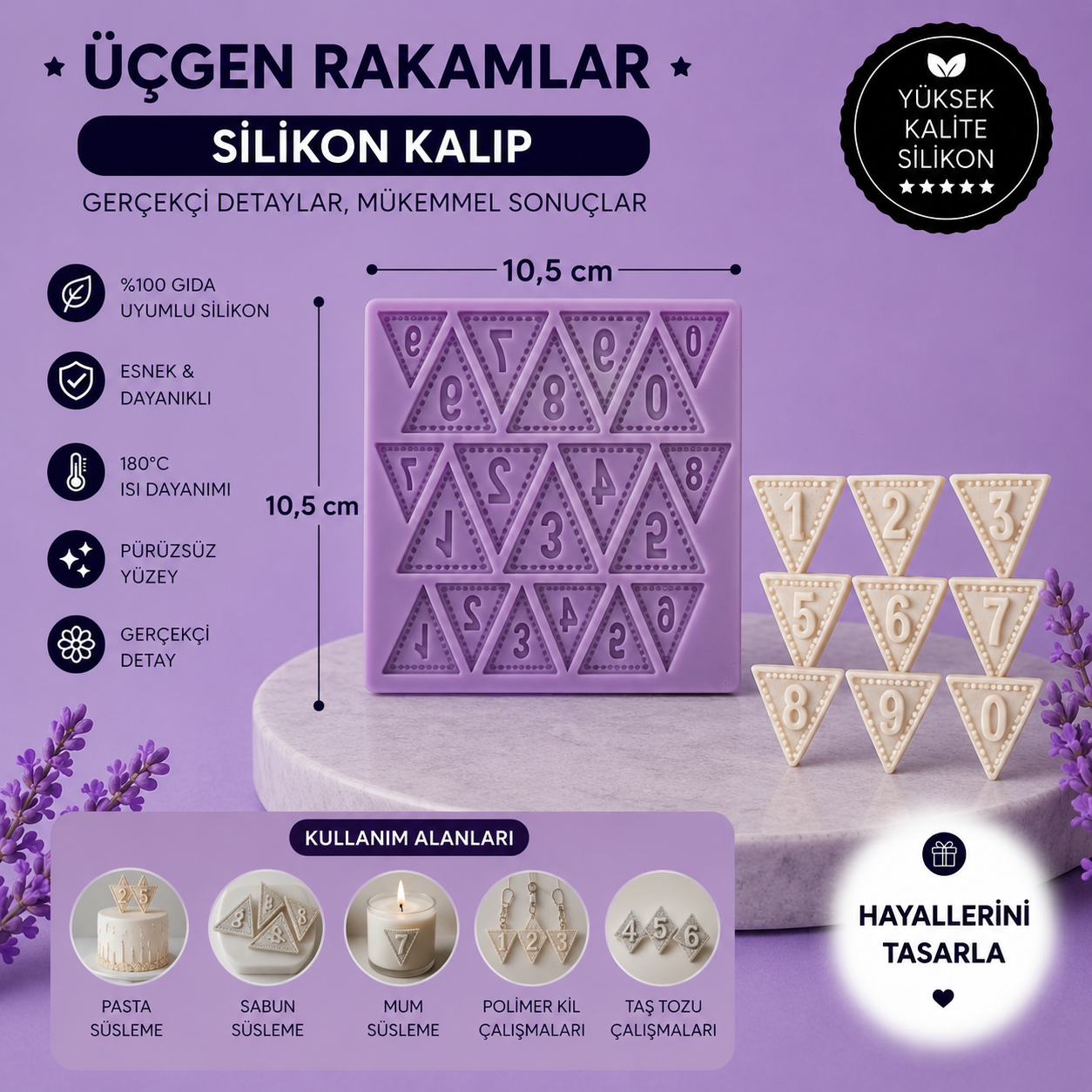Silikon Kalıp Üçgen Rakamlar