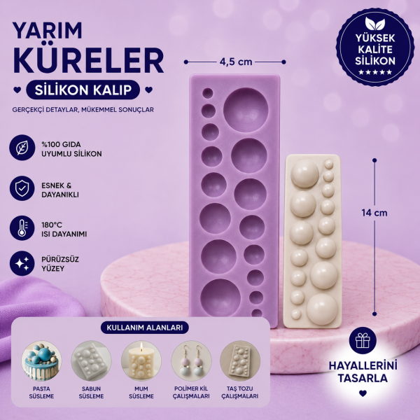 Silikon Kalıp Yarım Küreler