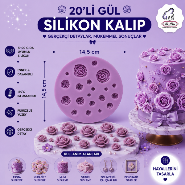 Silikon Kalıp 20'li Gül