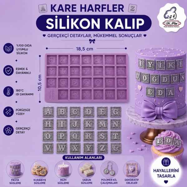 Silikon Kalıp Kare Harfler