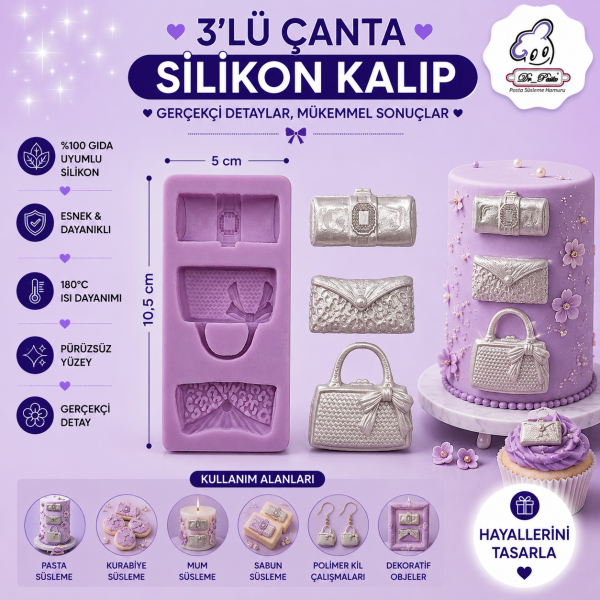 Silikon Kalıp 3'lü Çanta