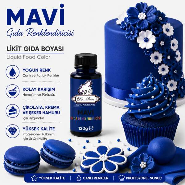 Dr-Paste Gıda Boyası Mavi 120 GR