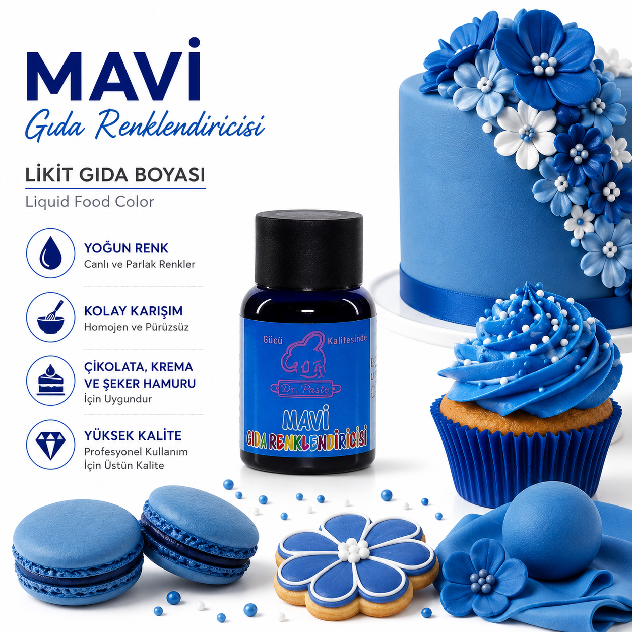 Dr-Paste Gıda Boyası Mavi 50 GR