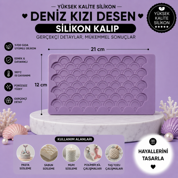 Silikon Kalıp Deniz Kızı Desen