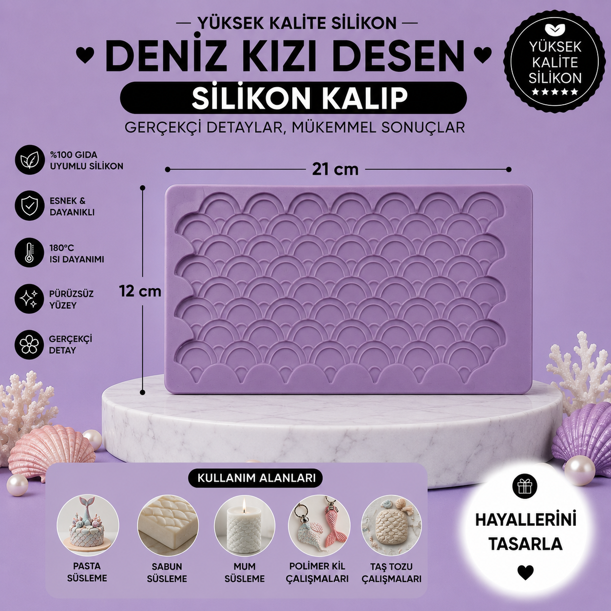 Silikon Kalıp Deniz Kızı Desen