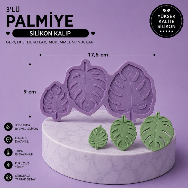 Silikon Kalıp 3'lü Palmiye