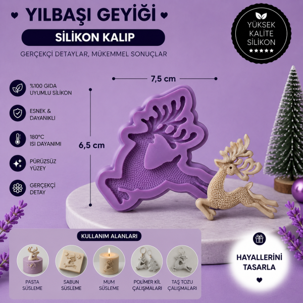 Silikon Kalıp Yılbaşı Geyiği