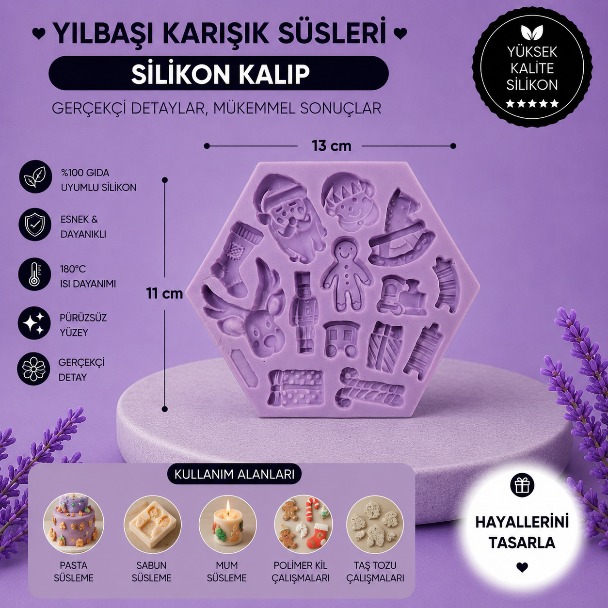 Silikon Kalıp Yılbaşı Karışık Süsleri