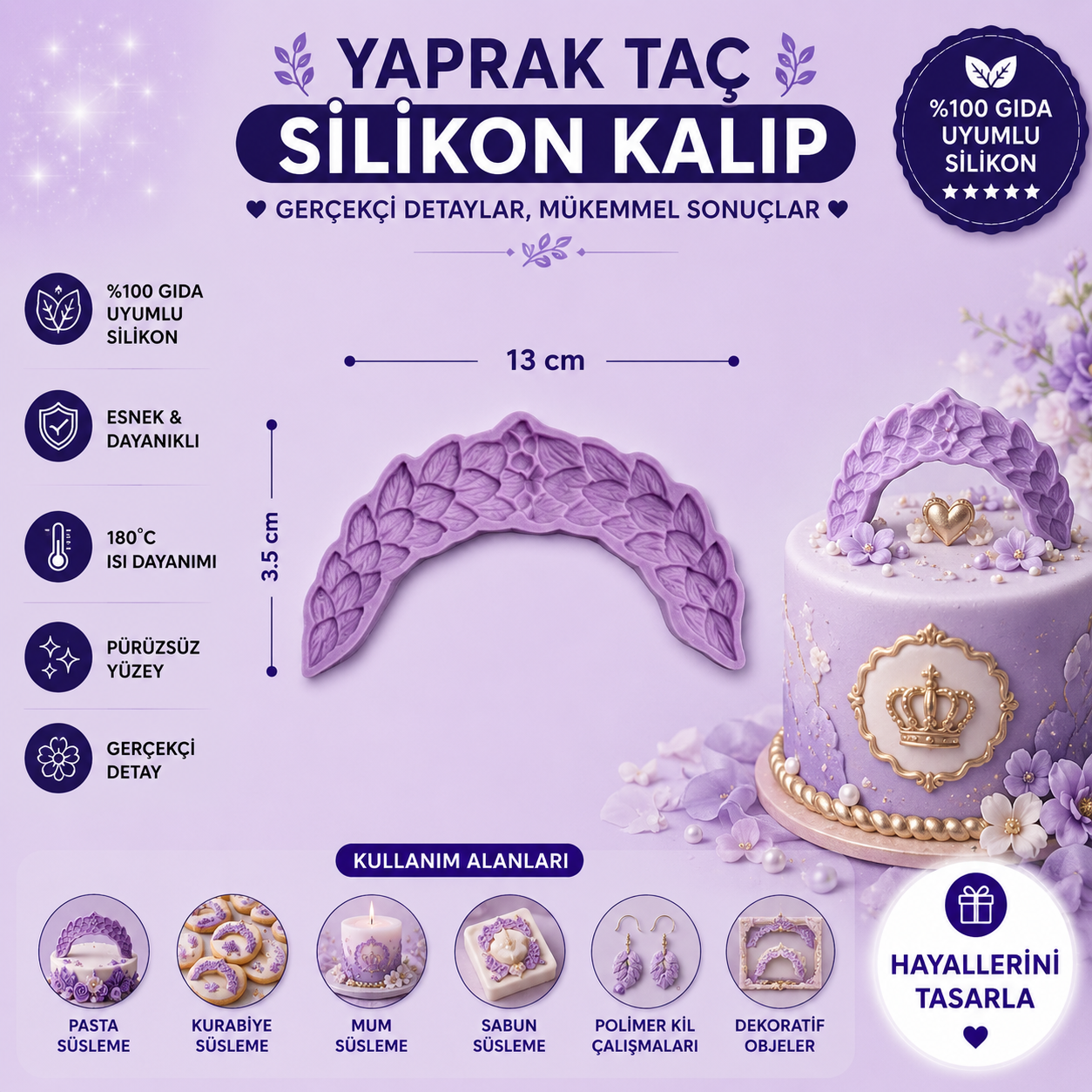 Silikon Kalıp Yaprak Taç