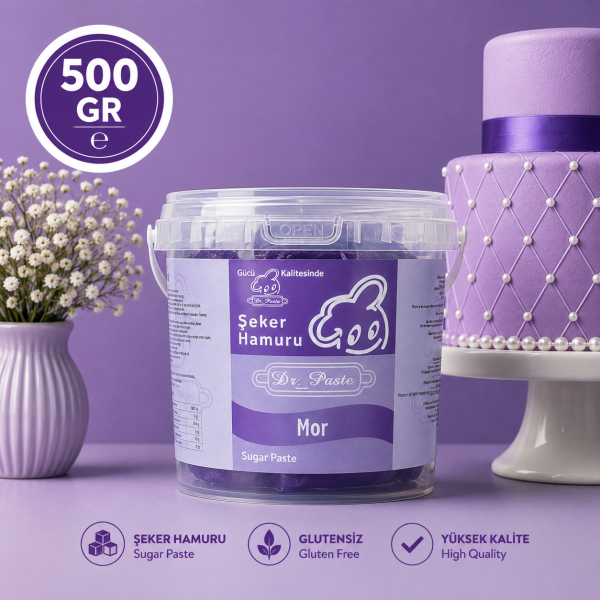 Dr-Paste Şeker Hamuru Mor 500 GR