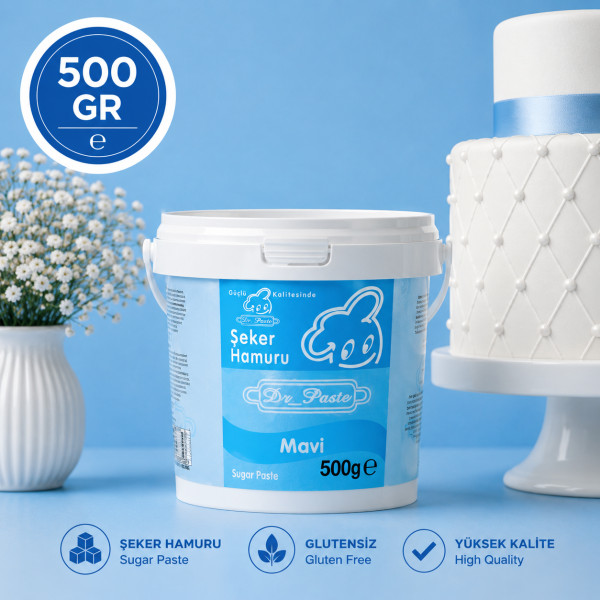 DR-Paste Şeker Hamuru Mavi 500 GR