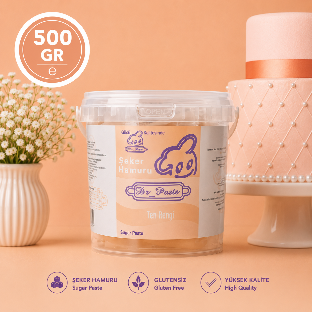 Dr-Paste Şeker Hamuru Ten Rengi 500 GR