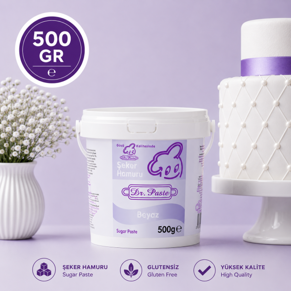 Dr-Paste Şeker Hamuru Beyaz 500 GR