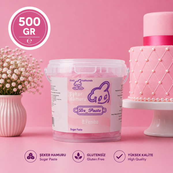 Dr-Paste Şeker Hamuru Bebek Pembesi 500 GR